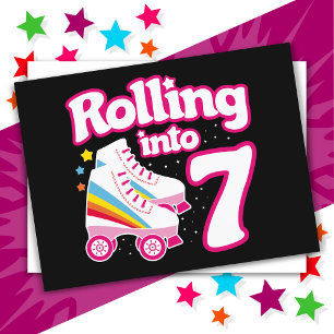 Cartão Postal Festa de Patins no Gelo de 7 Anos de Idade Patinar