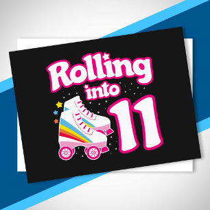 Cartão Postal Festa de Patins para Crianças - 11º Aniversário - 