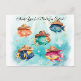 Cartão Postal Festa de Peixes Texas tema OBRIGADO