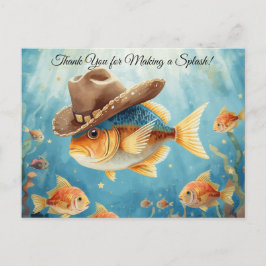 Cartão Postal Festa de Peixes Texas tema OBRIGADO