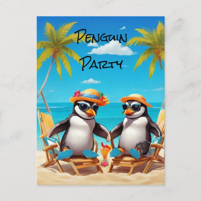 Cartão Postal Festa de Pinguins (Frente)