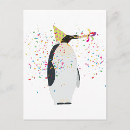 Cartão Postal Festa de Pinguins - Animais se Divertindo