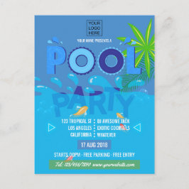 Cartão Postal Festa de piscina de verão corporativa / clube