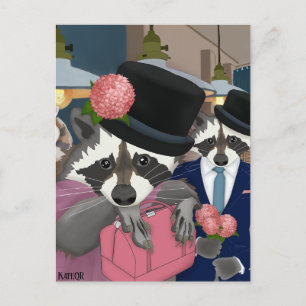 Cartão Postal Festa de Raccoon.