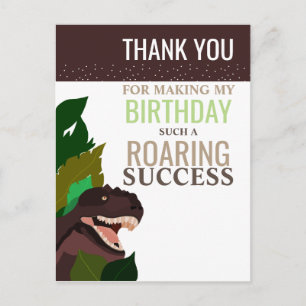 Cartão Postal Festa de Rex Dinossaur Aniversário das Crianças