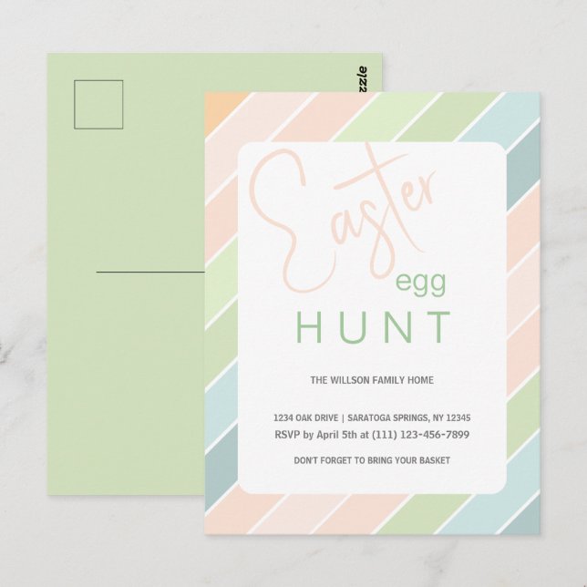 Cartão Postal Festa de Sorvete de Caça ao Ovo de Páscoa (Frente/Verso)