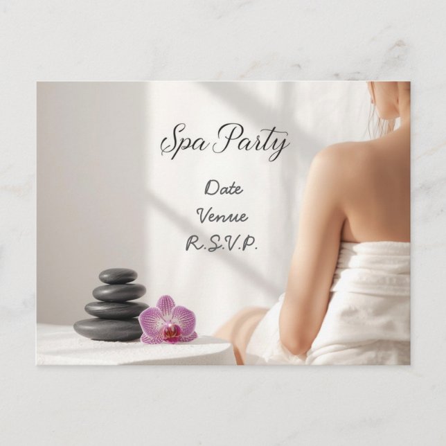 Cartão Postal Festa de Spa Design Minimalista Bem-Estar (Frente)