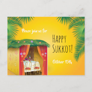 Cartão Postal Festa de Sukkot Festa da Cabana Sukkah Lulav e Etr