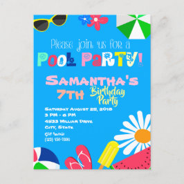 Cartão Postal Festa de Verão Bola de Praia de Aniversário I
