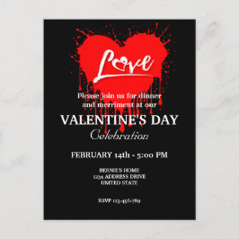 Cartão Postal FESTA dia de os namorados COM AMOR CORAÇÃO VERMELH