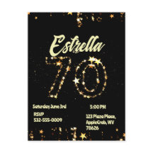 Festa Digital Elegante para Idosos de 70 Anos de I