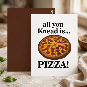 Cartão Postal Festa Divertida de Pizza de Pepperoni
