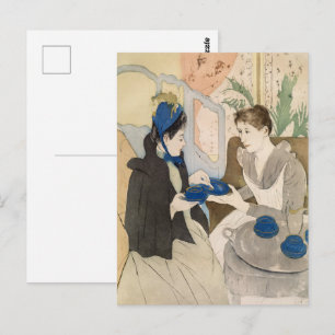 Cartão Postal Festa do Chá da Tarde de Mary Cassatt Arte Impress