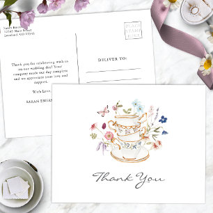 Cartão Postal Festa do Chá de Flores Silvestres para Noiva