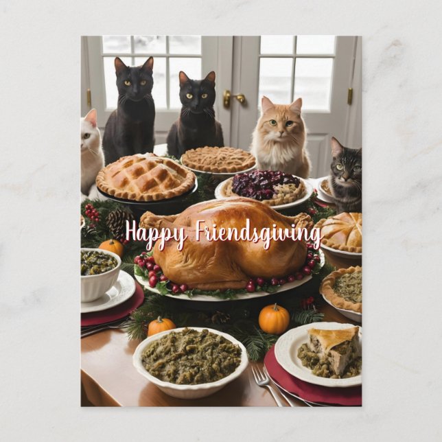 Cartão Postal Festa do Dia de Ação de Graças dos Amigos (Frente)