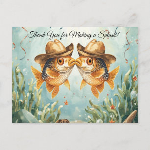 Cartão Postal Festa do Peixe Texas tema OBRIGADO