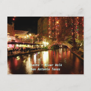 Cartão Postal Festa ~ Passeio do Rio San Antonio Texas