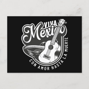 Cartão Postal Festa Viva México Com Minha Guitarra