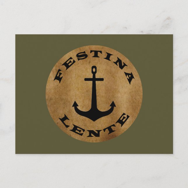 Cartão Postal Festina lente (Frente)