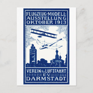 Cartão Postal Festival aéreo 1913 de Darmstadt