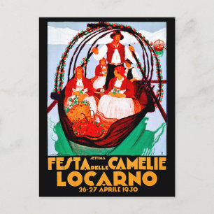 Cartão Postal Festival Camellia, Locarno, Suiça, colheita