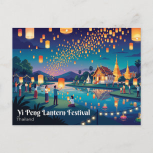 Cartão Postal Festival das Lanternas Yi Peng Chiang Mai Tailândi
