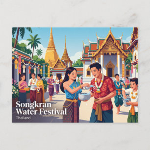 Cartão Postal Festival de Água Songkran Tailândia