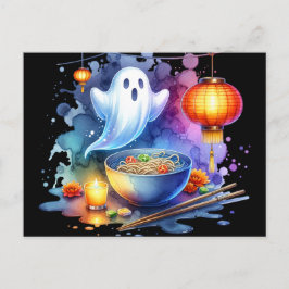 Cartão Postal Festival de Fantasmas Famintos em Aquarela