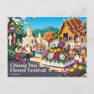 Cartão Postal Festival de Flores de Chiang Mai Tailândia