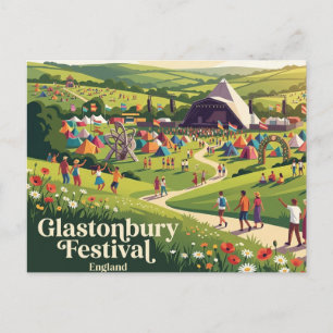 Cartão Postal Festival de Glastonbury Somerset, Inglaterra