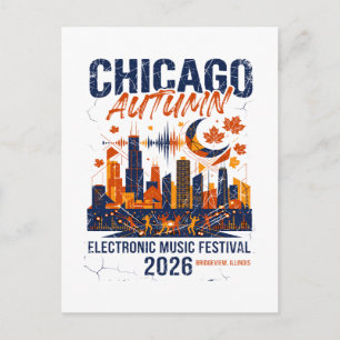 Cartão Postal Festival de Música Eletrônica de Outono de Chicago
