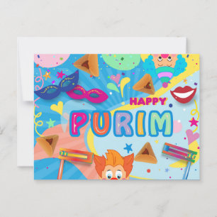 Cartão Postal Festival de Purim Feliz 2026
