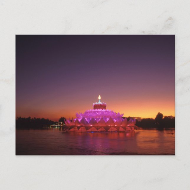 Cartão Postal Festival Loy Krathong Tailandês (Frente)