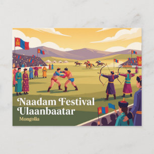 Cartão Postal Festival Naadam Ulaanbaatar Mongólia