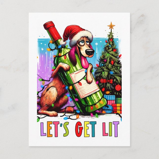 Cartão Postal Festive Pup  (Frente)
