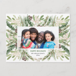 Cartão postal Festivo de Natal Floral