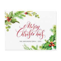 Festivo Holly Berry Feliz Feriado de Natal