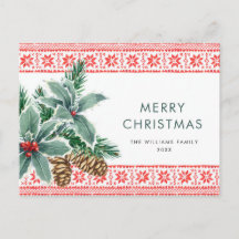 Festivo Holly Berry Natal Saudação Feriado