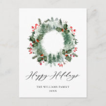 Festivo Holly Berry Pine Forest Wreath Natal