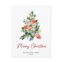 Festivo Holly Christmas Tree Saudação Feriado