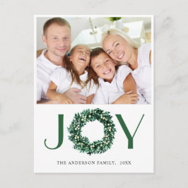 Cartão Postal Festivo Holly Wreath Natal Saudação Feriado