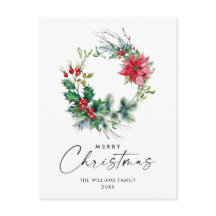 Festivo Holly Wreath Natal Saudação Feriado