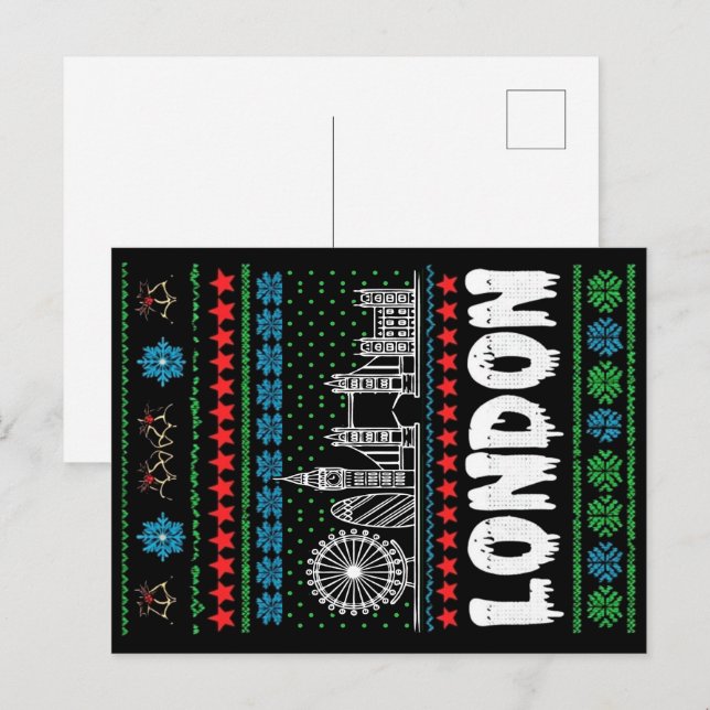 Cartão Postal Festivo London Reino Unido Fúria Natal (Frente/Verso)