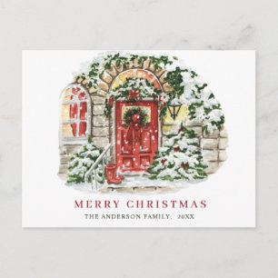 Cartão Postal Festivo Natal Casa Natal Saudação