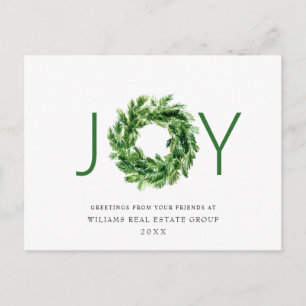 Cartão Postal Festivo Pine Branch Wreath Christmas Corporate