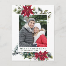 Festivo Red Poinsettia Natal Férias de Saudação