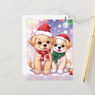 Cartão Postal Festivos Cuppies com Natal Feliz