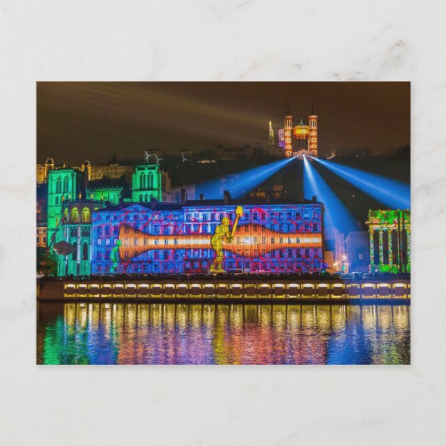 Cartão Postal Fête des Lumières Fourvière - Lyon (Frente)