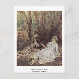 Cartão Postal Fetes Detalhe De Galantes Por Antoine Watteau