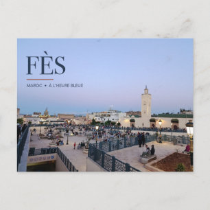 Cartão Postal Fez à Blue Hour   Jardim e Minarete